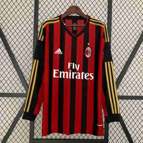Tailandia Camiseta AC Milan 1ª ML Retro 2013 2014 Thailandia Maglia Calcio AC Milan Retro Prima Manica Lunga 2013 2014