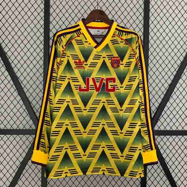 Tailandia Camiseta Arsenal 2ª ML Retro 1991 1993 Thailandia Maglia Calcio Arsenal Retro Away Manica Lunga 1991 1993