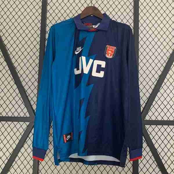 Tailandia Camiseta Arsenal 2ª ML Retro 1995 1996 Thailandia Maglia Calcio Arsenal Retro Away Manica Lunga 1995 1996