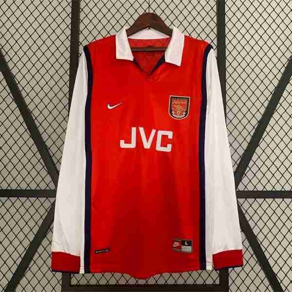 Tailandia Camiseta Arsenal 1ª ML Retro 1998 1999 Thailandia Maglia Calcio Arsenal Retro Prima Manica Lunga 1998 1999