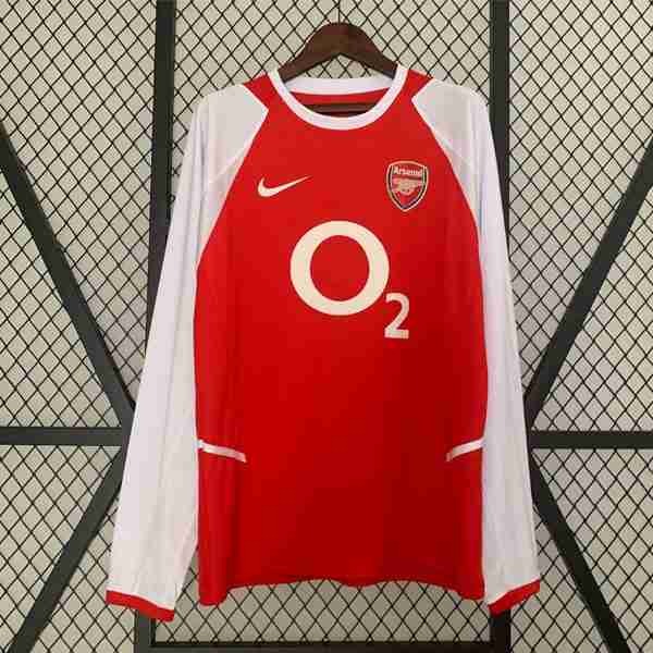 Tailandia Camiseta Arsenal 1ª ML Retro 2002 2004 Thailandia Maglia Calcio Arsenal Retro Prima Manica Lunga 2002 2004