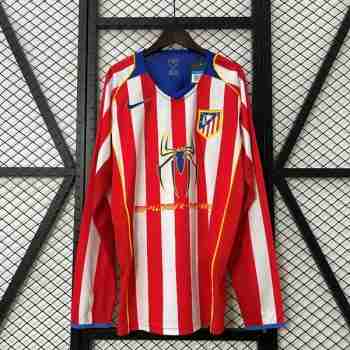 Thailandia Maglia Calcio Atletico Madrid Retro Prima Manica Lunga 2004 2005