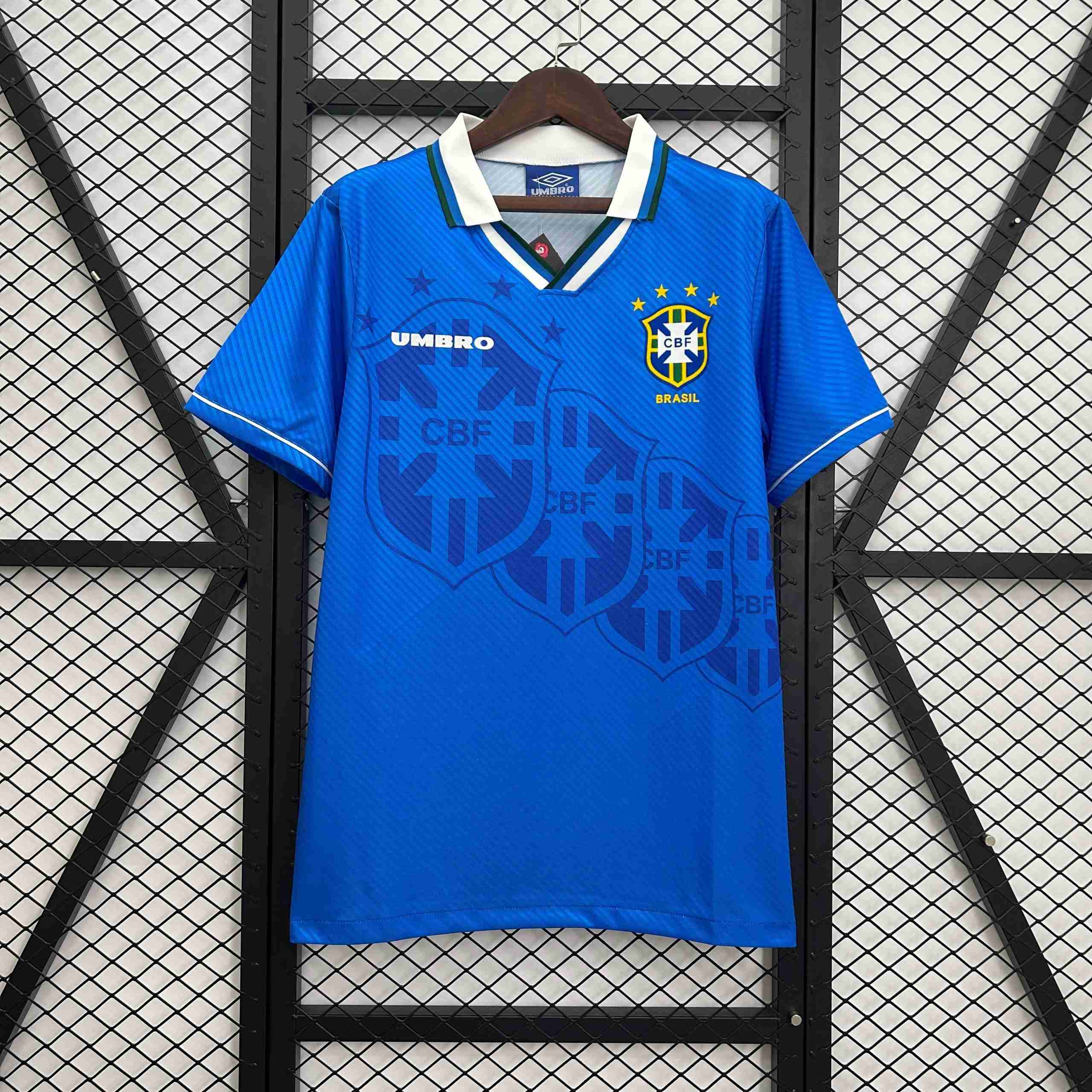 Camiseta Brazil 2ª Retro 1993-1994 Thailandia Maglia Calcio Brasile Retro Away 1993 1994