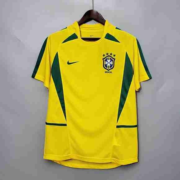 Tailandia Camiseta Brasil 1ª Retro 2002 Thailandia Maglia Calcio Brasile Retro Prima 2002