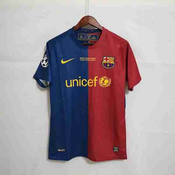 Thailandia Maglia Calcio FC Barcellona Retro Prima 2008 2009 Blu Rosso Thailandia Maglia Calcio FC Barcellona Retro Prima 2008 2009 Blu Rosso
