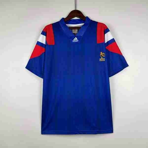 Tailandia Camiseta Francia 1ª Retro 1992-1994 Thailandia Maglia Calcio Francia Retro Prima 1992 1994
