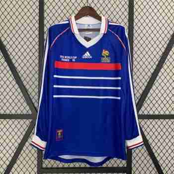 Thailandia Maglia Calcio Francia Retro Prima Manica Lunga 1998
