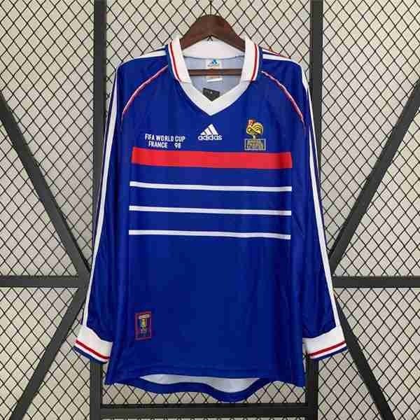 Tailandia Camiseta Francia 1ª ML Retro 1998 Thailandia Maglia Calcio Francia Retro Prima Manica Lunga 1998