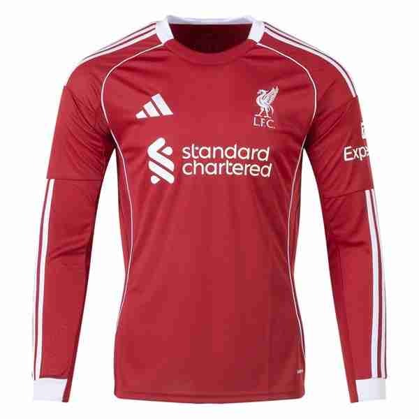 Tailandia Camiseta Liverpool 1ª ML 2025-2026 Thailandia Maglia Calcio Liverpool Manica Lunga Prima 2025 2026