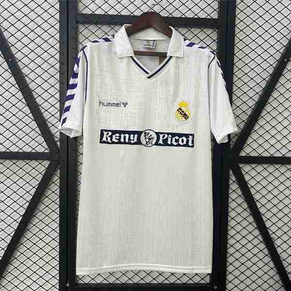 Tailandia Camiseta Real Madrid 1ª Retro 1989-1990 Thailandia Maglia Calcio Real Madrid Retro Prima 1989 1990
