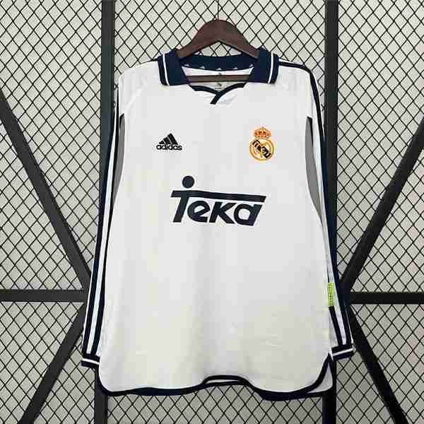 Tailandia Camiseta Real Madrid 1ª Retro ML 2000 2001 Thailandia Maglia Calcio Real Madrid Retro Prima Manica Lunga 2000 2001