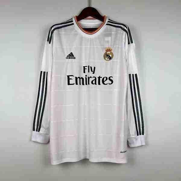 Tailandia Camiseta Real Madrid 1ª ML Retro 2013 2014 Thailandia Maglia Calcio Real Madrid Retro Prima Manica Lunga 2013 2014