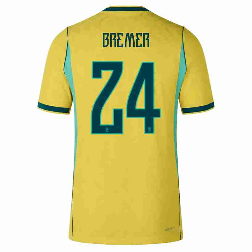 BREMER NO.24 Maglia Calcio Brasile Prima 2026 – Versione Giocatore BREMER NO.24 Maglia Calcio Brasile Prima 2026 – Versione Giocatore