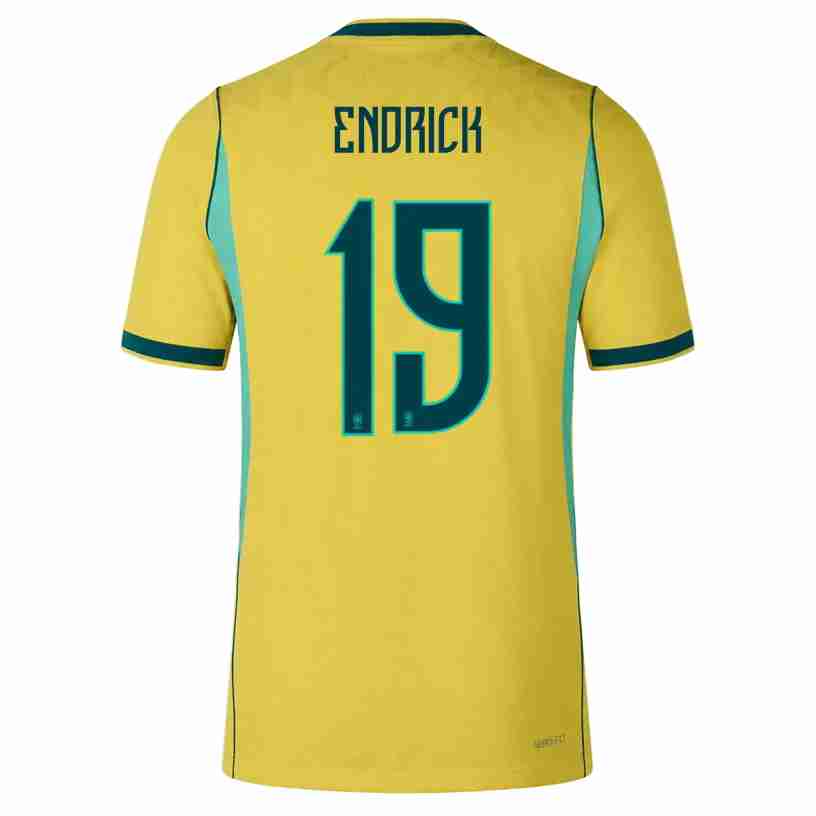 ENDRICK NO.19 Maglietta Calcio Brasile Prima 2026 – Versione Giocatore ENDRICK NO.19 Maglia Calcio Brasile Prima 2026 – Versione Giocatore