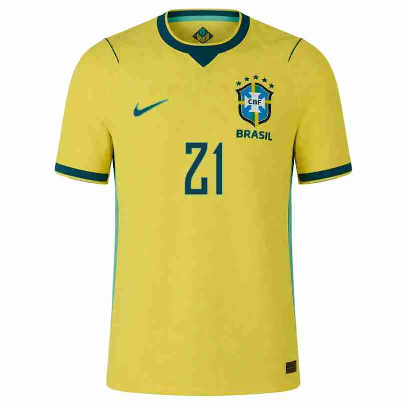 ENDRICK NO.21 Maglia Calcio Brasile Prima 2026 – Versione Giocatore_1 ENDRICK NO.21 Maglia Calcio Brasile Prima 2026 – Versione Giocatore_1