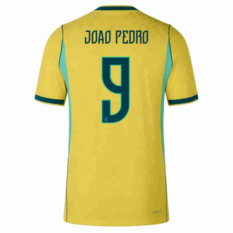 JOAO PEDRO NO.9 Maglia Calcio Brasile Prima 2026 – Versione Giocatore JOAO PEDRO NO.9 Maglia Calcio Brasile Prima 2026 – Versione Giocatore