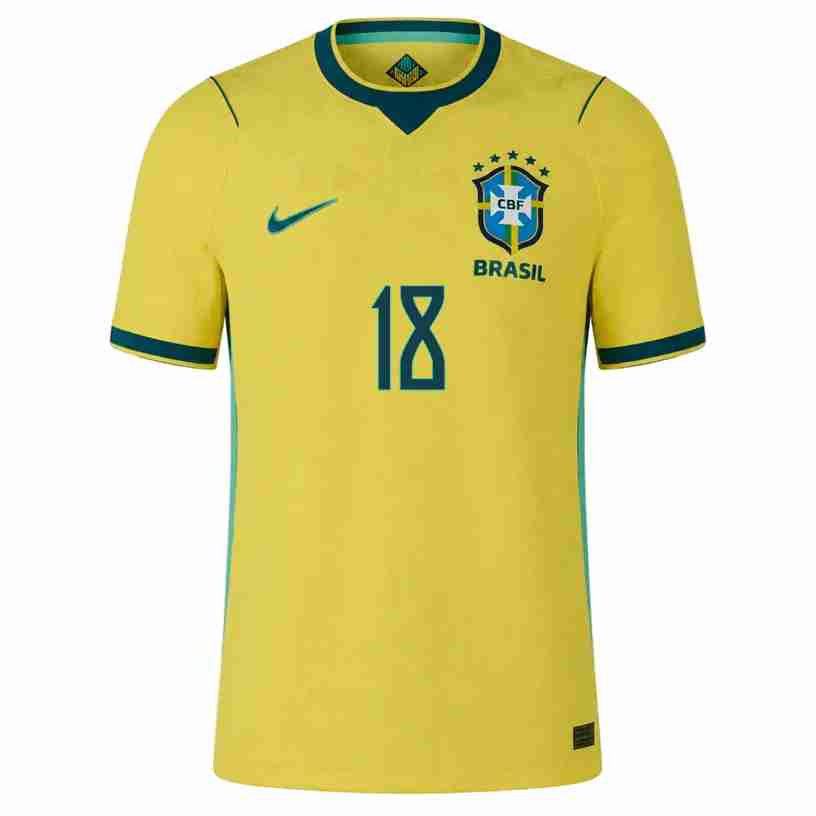JOELINTON NO.18 Maglia Calcio Brasile Prima 2026 – Versione Giocatore_1 JOELINTON NO.18 Maglia Calcio Brasile Prima 2026 – Versione Giocatore_1