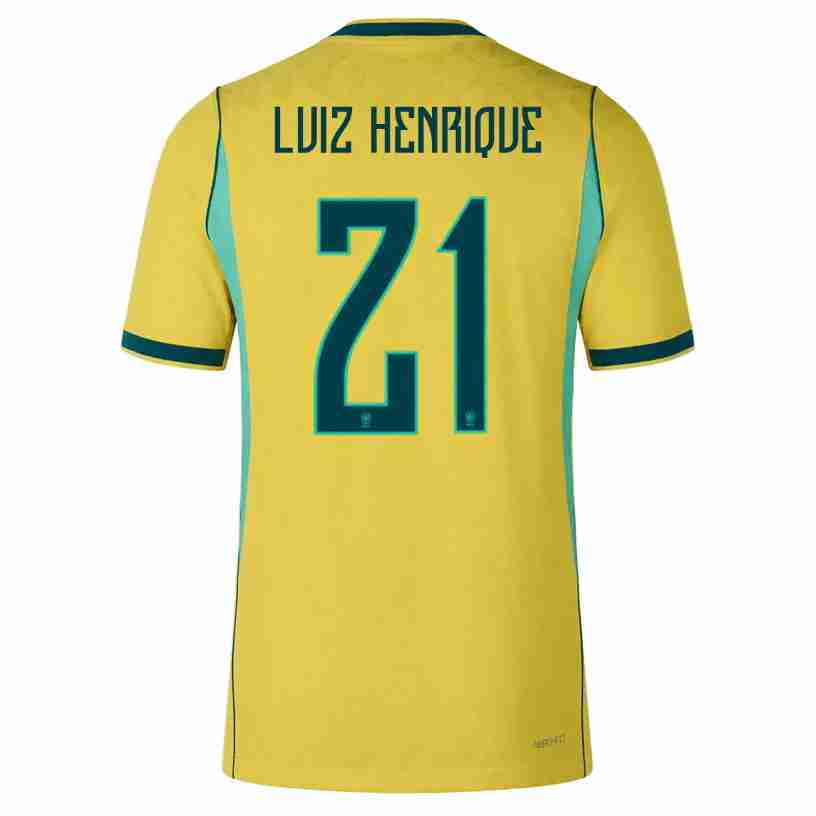 LUIZ HENRIQUE NO.21 Maglia Calcio Brasile Prima 2026 – Versione Giocatore LUIZ HENRIQUE NO.21 Maglia Calcio Brasile Prima 2026 – Versione Giocatore