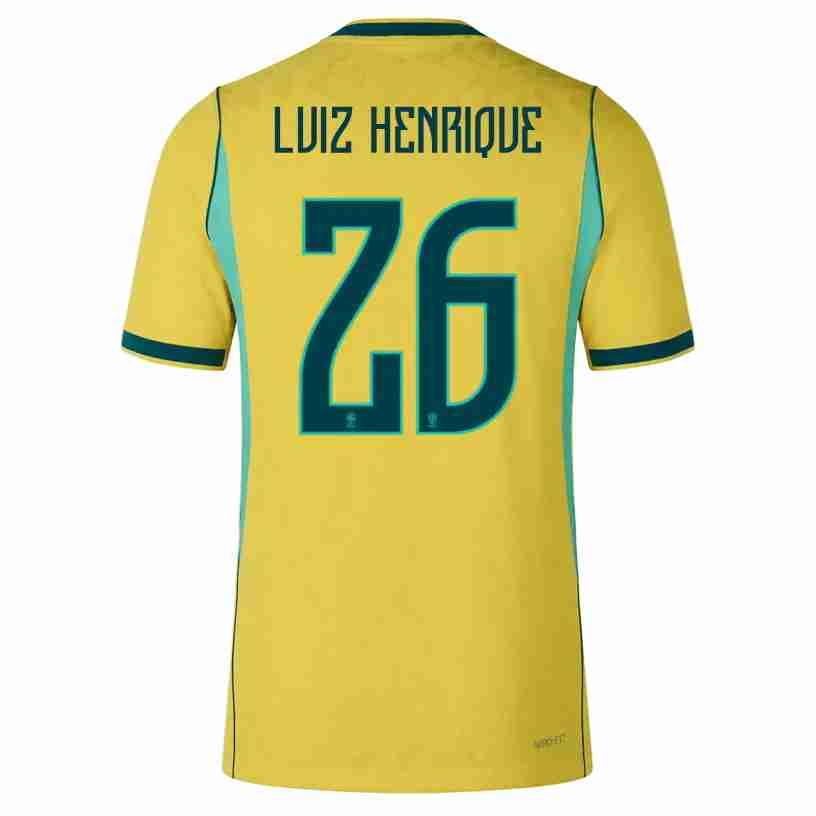 LUIZ HENRIQUE NO.26 Maglia Calcio Brasile Prima 2026 – Versione Giocatore LUIZ HENRIQUE NO.26 Maglia Calcio Brasile Prima 2026 – Versione Giocatore