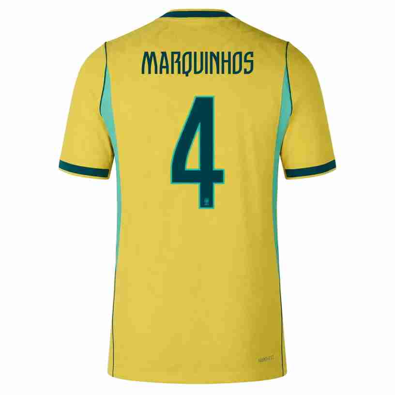 MARQUINHOS N.4 Maglia Calcio Brasile Prima 2026 – Versione Giocatore MARQUINHOS N.4 Maglia Calcio Brasile Prima 2026 – Versione Giocatore