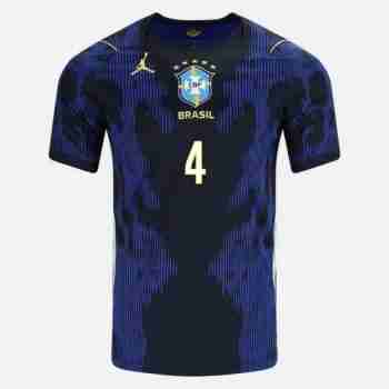MARQUINHOS NO.4 Maglia Calcio Brasile Away 2026 – Versione Giocatore_1