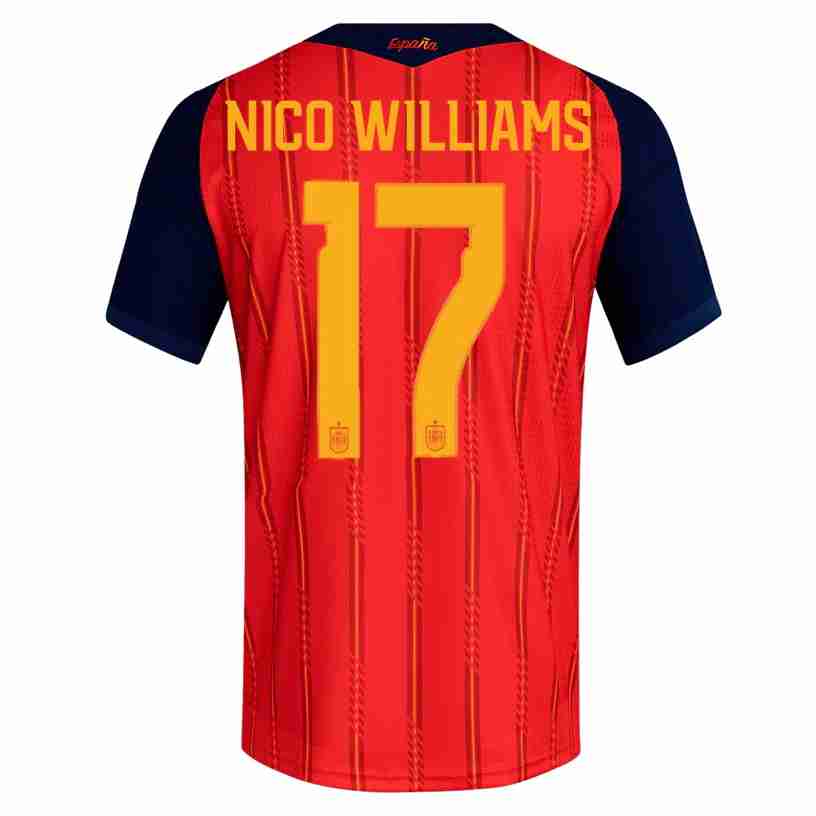 NICO WILLIAMS NO.17 Maglia Calcio Spagna Prima 2026 – Versione Giocatore NICO WILLIAMS NO.17 Maglia Calcio Spagna Prima 2026 – Versione Giocatore