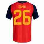 SAMU NO.26 Maglia Calcio Spagna Prima 2026 – Versione Giocatore