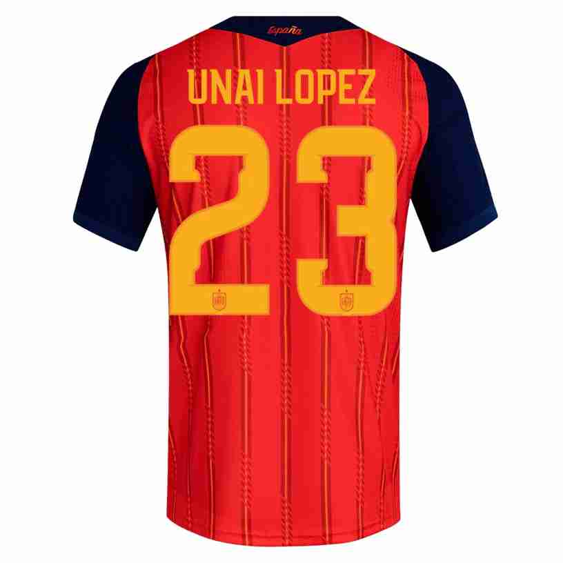 UNAI LOPEZ NO.23 Maglia Calcio Spagna Prima 2026 – Versione Giocatore UNAI LOPEZ NO.23 Maglia Calcio Spagna Prima 2026 – Versione Giocatore