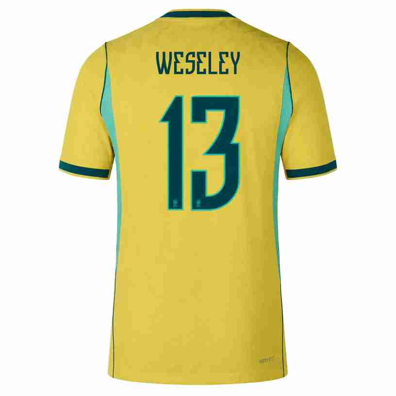 WESLEY NO.13 Maglia Calcio Brasile Prima 2026 – Versione Giocatore WESLEY NO.13 Maglia Calcio Brasile Prima 2026 – Versione Giocatore
